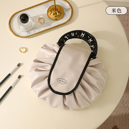 【轻松收纳！甜甜圈设计】懒人化妆包女新款大容量旅行收纳袋平铺抽绳化妆品洗漱包男。ry 商品图3