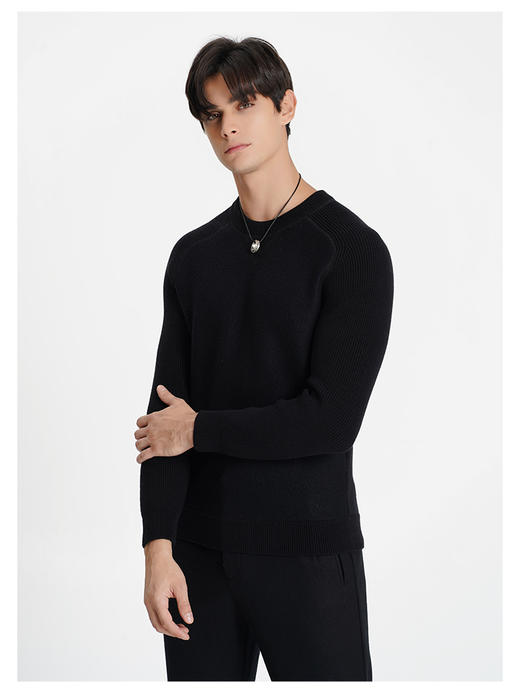 callisto黑色绵羊毛长袖毛衣 商品图3