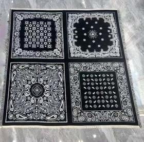 优品堂【丝丝水墨】140*140“四个角花型不同有四种美感”拉绒方巾披肩