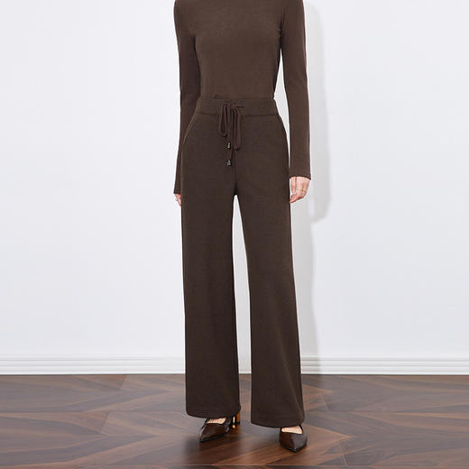 【高货wl】全新升级【铂金会员247/天猫329/差价82】(20402) 洛诗琳休闲宽松慵懒风重磅垂感直筒羊毛混纺磨毛阔腿裤 商品图1