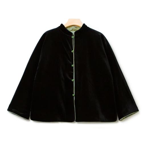 高贵高档双面鎏金海棠桑蚕丝蛋白外套 商品图11