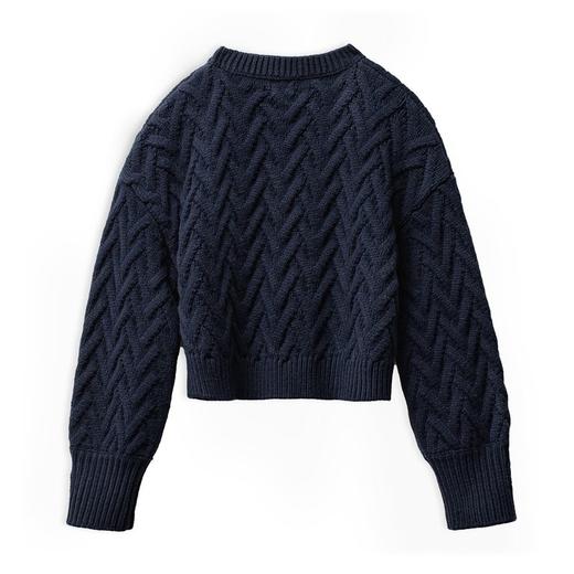 马登美式阿兰绞花毛衣冬季女复古编织麻花针织衫休闲长袖内搭套指毛衫 商品图7