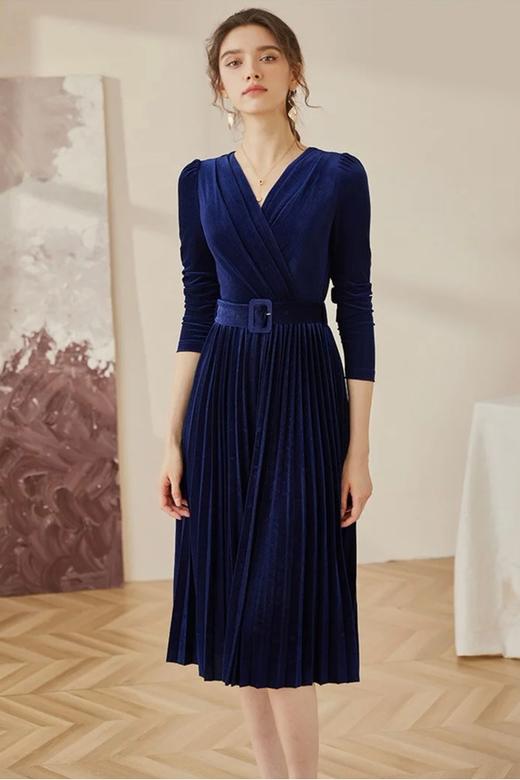 ROEYS HOUSE 宝蓝色压褶连衣裙 10755 商品图0