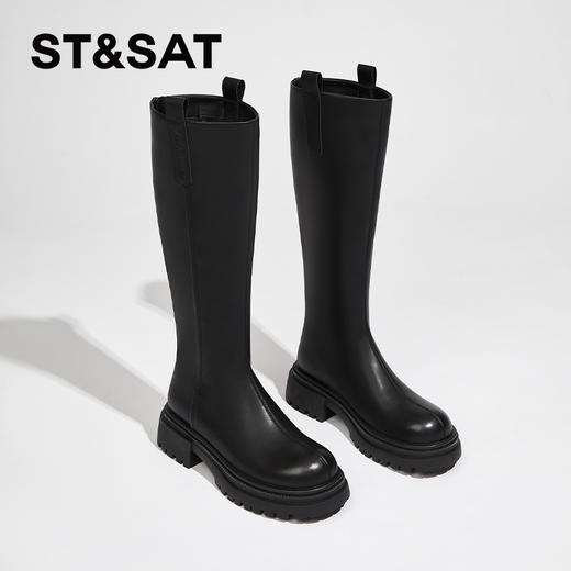 星期六时尚百搭保暖绒里显瘦美腿长靴SS341190Q9 商品图1