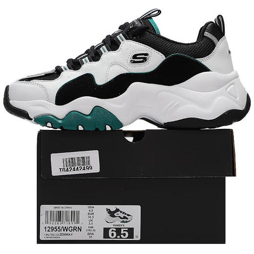 斯凯奇（Skechers）熊猫鞋女 时尚潮流缓震舒适透气低帮运动休闲鞋 12955-WGRN 商品图8