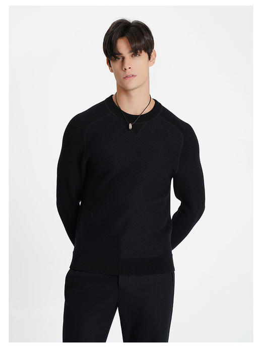 callisto黑色绵羊毛长袖毛衣 商品图2