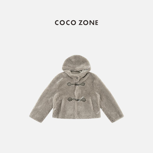 COCO ZONE 100绵羊毛连帽外套时尚牛角扣上衣CC2C2220 商品图0