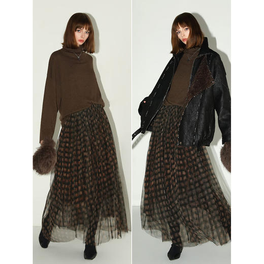 COCOBELLA【旷野美拉德】高领毛衣细针羊毛混纺针织衫MZ7067 商品图3