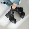 Safiya/索菲娅2024秋冬复古英伦风时尚厚底粗跟套筒百搭烟筒靴 SF44116409 商品缩略图1