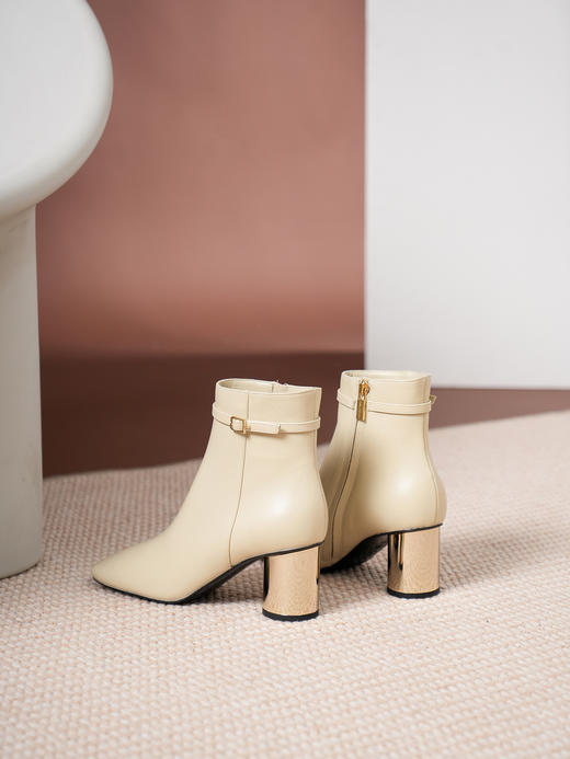 豪麟名鞋BALDININI女鞋短靴牛皮革D5B064N白色 商品图3