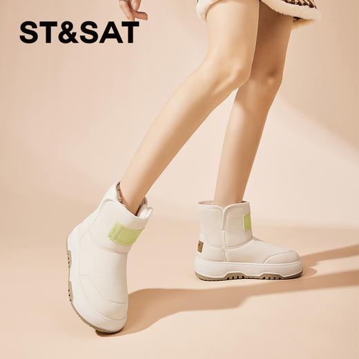 星期六时尚简约百搭厚绒保暖雪地靴SS341181IJ 商品图1