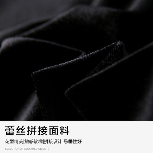 未风丝绒连衣裙女冬2025冬季新款女装气质假两件长袖打底蕾丝裙子 商品图4