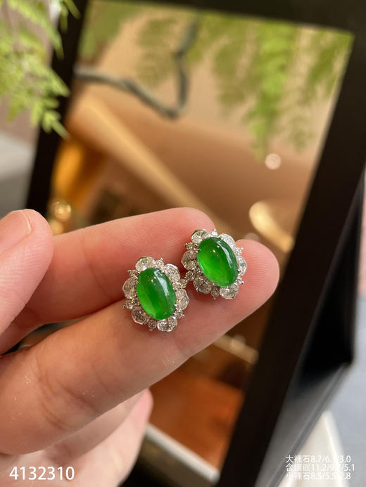 4132310，蛋面耳钉。具体价格微信咨询 商品图3