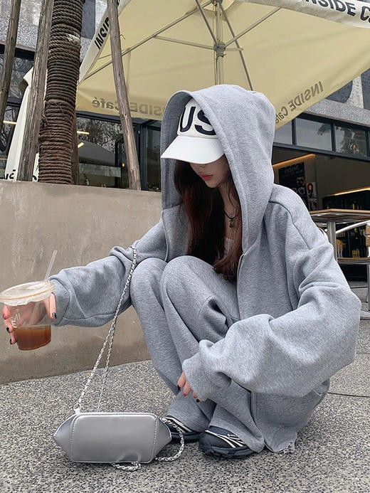 【百图lulu定制】【双十一福利129元】【少年卫衣外套】双头拉链 大口袋 大帽檐 卫衣外套 商品图3