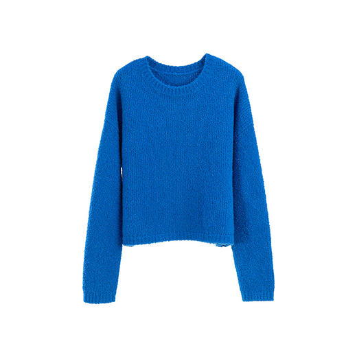 绽放旅行女装553朵/冬季羊毛绒感软糯圆领短款套头羊绒衫毛针织衫 商品图4