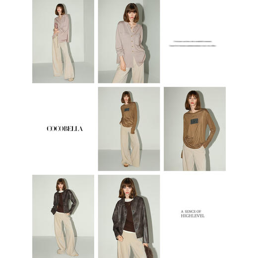 COCOBELLA设计感拼接灯芯绒阔腿裤垂坠拖地加厚休闲裤PA3052 商品图2