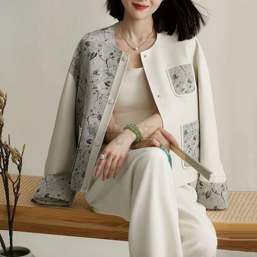 【自lm】全新升级【铂金会员882/天猫1189/差价307】(14153) 洛诗琳新款国风皮衣外套圆领百搭真皮上衣 商品图2