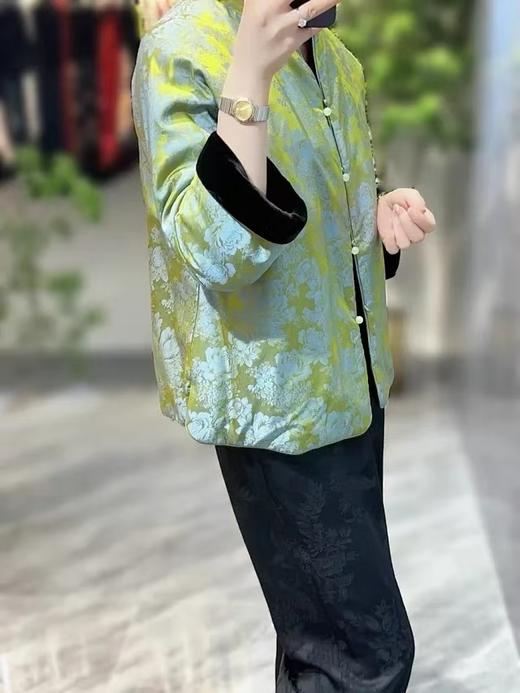 高贵高档双面鎏金海棠桑蚕丝蛋白外套 商品图5