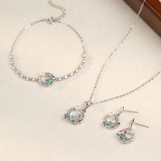 【日落星辰】纯银月光石珐琅星星项链【JHY-N001658B】 商品图1