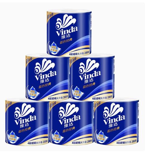 维达蓝色经典卷纸200克*10卷/提 （每周限购2条） 商品图1