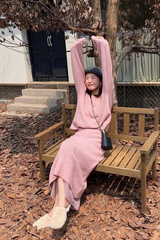 amadella 温柔甜美系粉色圆领针织上衣 17514 商品图2