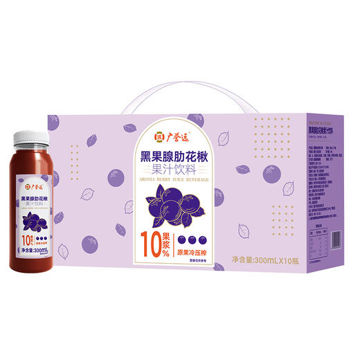 黑果腺肋花楸果汁饮料300mL×10瓶 效期至25年9月7日 商品图1