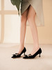 豪麟名鞋N°21 女鞋玛丽珍鞋丝绒N18026P黑色 商品缩略图1