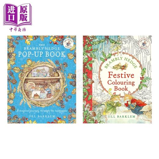 预售 【中商原版】野蔷薇村的故事 立体书 涂色书两本套 英文原版 The Brambly Hedge Pop Up Book Jill Barklem 商品图0