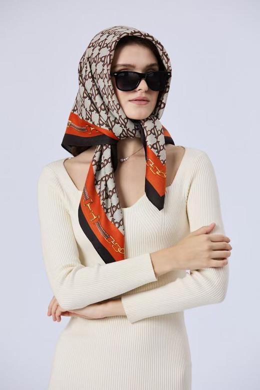 优品堂【花影摇曳2】90×90方巾 商品图0