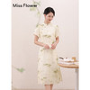勿忘花杏色改良旗袍连衣裙2025新款女夏季新中式女装**裙子 商品缩略图0