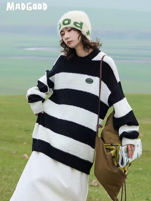 马得工地/MDGDMY243196/圈圈纱条纹毛衣 商品图0