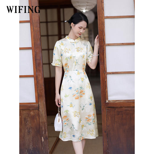 未风改良旗袍连衣裙女夏2024夏季新款新中式国风今年流行漂亮裙子 商品图3