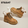 星期六经典复古保暖毛领厚底工装鞋SS341181EW 商品缩略图0