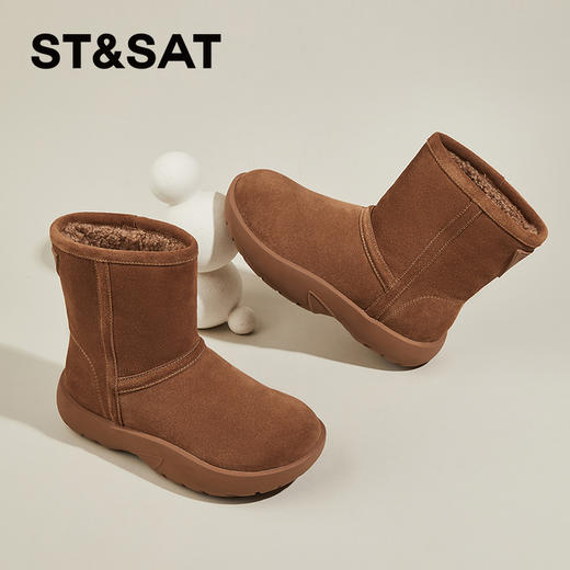 星期六经典简约百搭厚底保暖雪地靴SS341181IT 商品图5