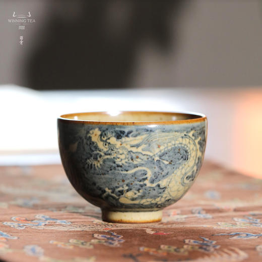 问鼎旗下留青汝瓷椒唐韶秀杯（龙跃沧海） 商品图0