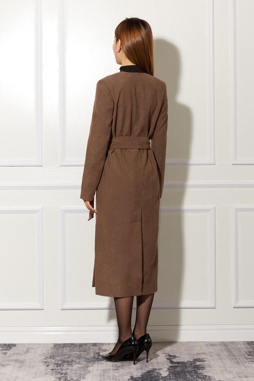 ESTELLICA 卡其色V领长外套 10785 商品图2