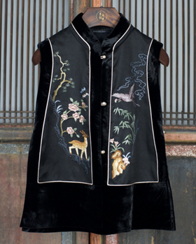盛唐牡丹| 鹤鹿同春手绣丝绒马甲