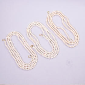 S925珍珠项链-偏圆珠毛衣链约5-6