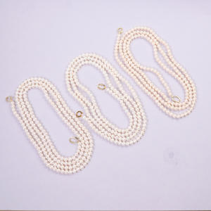 S925珍珠项链-偏圆珠毛衣链约5-6 商品图0