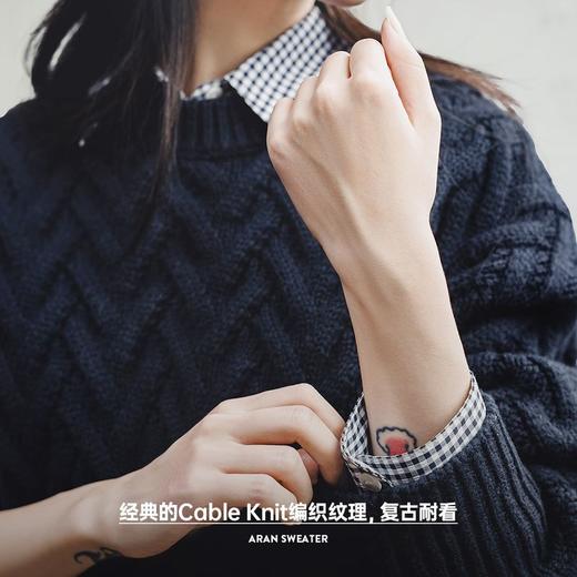 马登美式阿兰绞花毛衣冬季女复古编织麻花针织衫休闲长袖内搭套指毛衫 商品图2