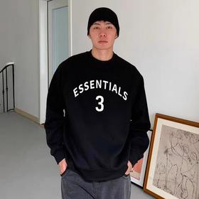 秋季款高街潮牌FOG复线系列数字3印花款圆领卫衣  空气层科技面料