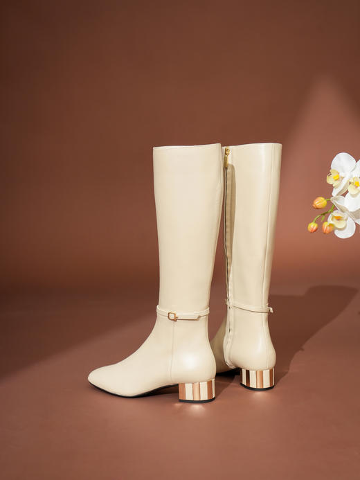 豪麟名鞋BALDININI女鞋长靴牛皮革D5B062N白色 商品图2