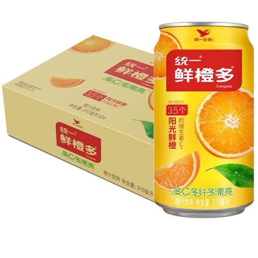 统一鲜橙多汁 310ml*24听/件 商品图0