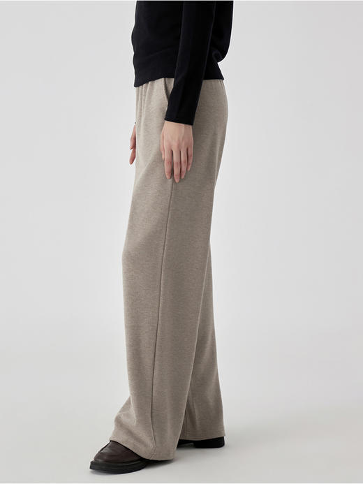 weyo秋冬女垂感休闲软糯竖条高腰阔腿裤880054 商品图1