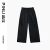 PINLI品立春秋新款男士黑色褶皱直筒裤潮牌百搭时尚休闲长裤B243117102 商品缩略图4