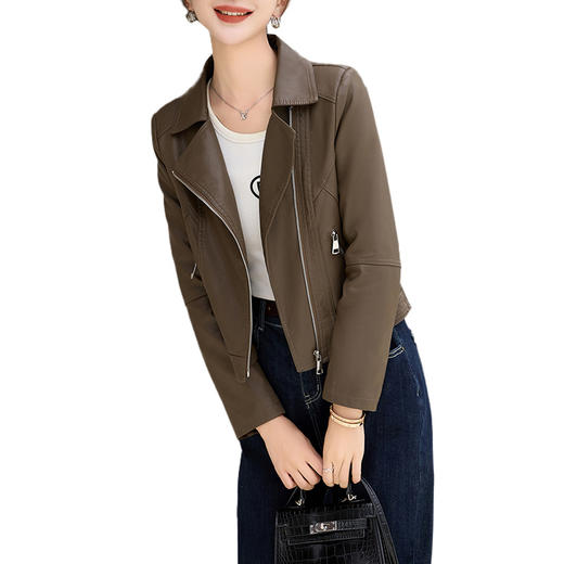 时尚洋气时髦休闲中长皮衣外套CLYZ2460A 商品图4