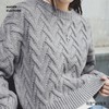 马登美式阿兰绞花毛衣冬季女复古编织麻花针织衫休闲长袖内搭套指毛衫 商品缩略图0