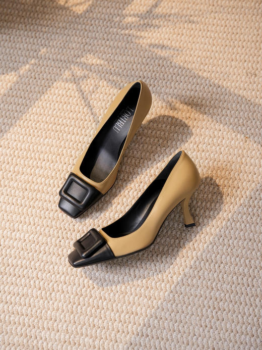 豪麟名鞋LORIBLU女鞋皮鞋羊皮革LR55P杏色 商品图2