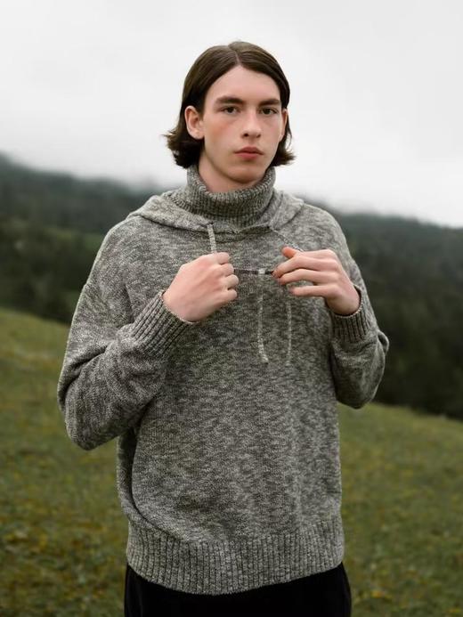 Evistub/E-4QMY719/雪花竹节保暖高领针织毛衣帽衫 商品图0