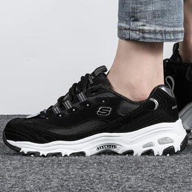 斯凯奇（Skechers）熊猫鞋女 D'LITES系列时尚舒适透气低帮休闲鞋 11930-BLK